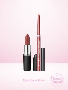 MAC 2pc Macximal Lipstick + LipGlazer Liner, Velvet Teddy